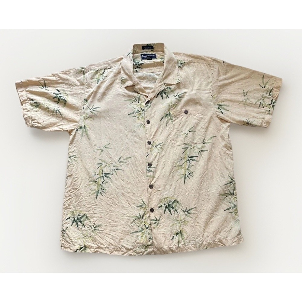 Weekender Casual Lifestyle Luau Edition Mens Hawaiian Silk Shirt XL Orange